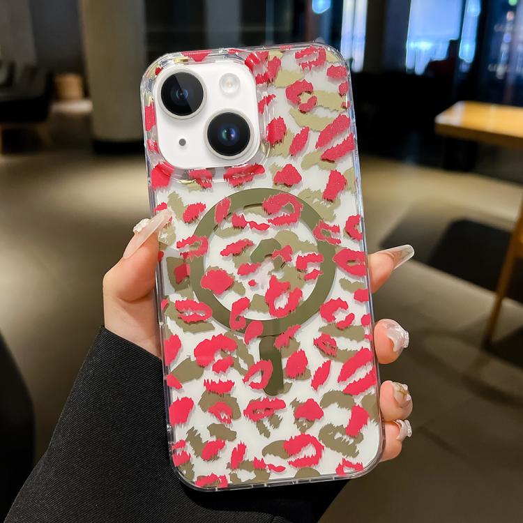 For iPhone 14 Leopard MagSafe Dual-side Laminating IMD Phone Case