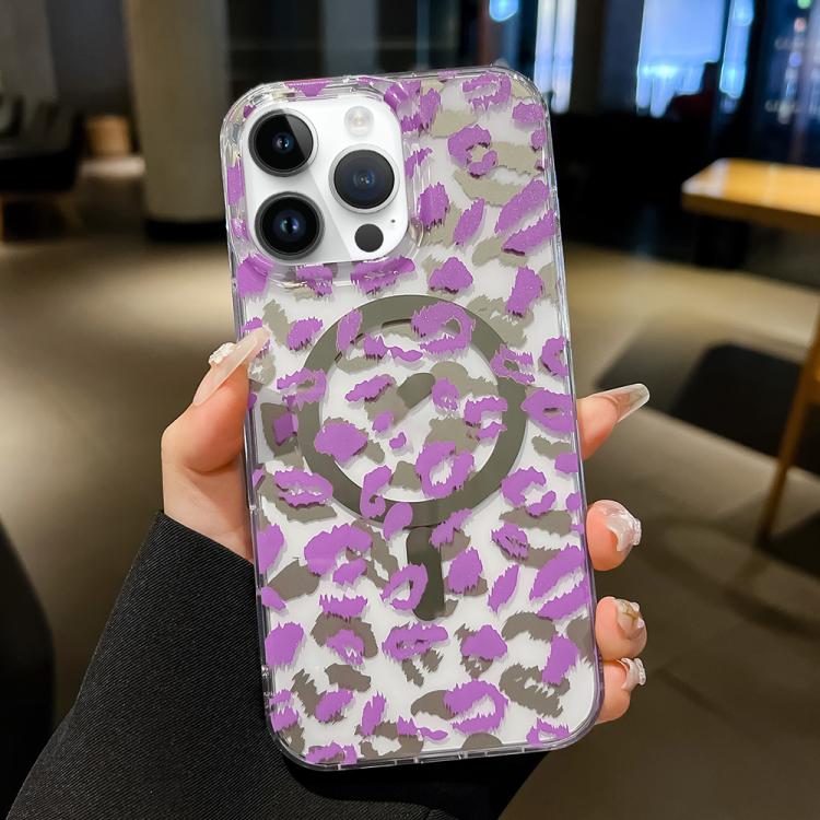 For iPhone 15 Pro Leopard MagSafe Dual-side Laminating IMD Phone Case