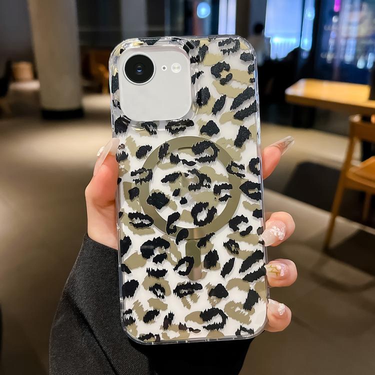For iPhone 17e / 16e Leopard MagSafe Dual-side Laminating IMD Phone Case