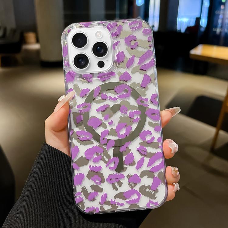 For iPhone 16 Pro Leopard MagSafe Dual-side Laminating IMD Phone Case