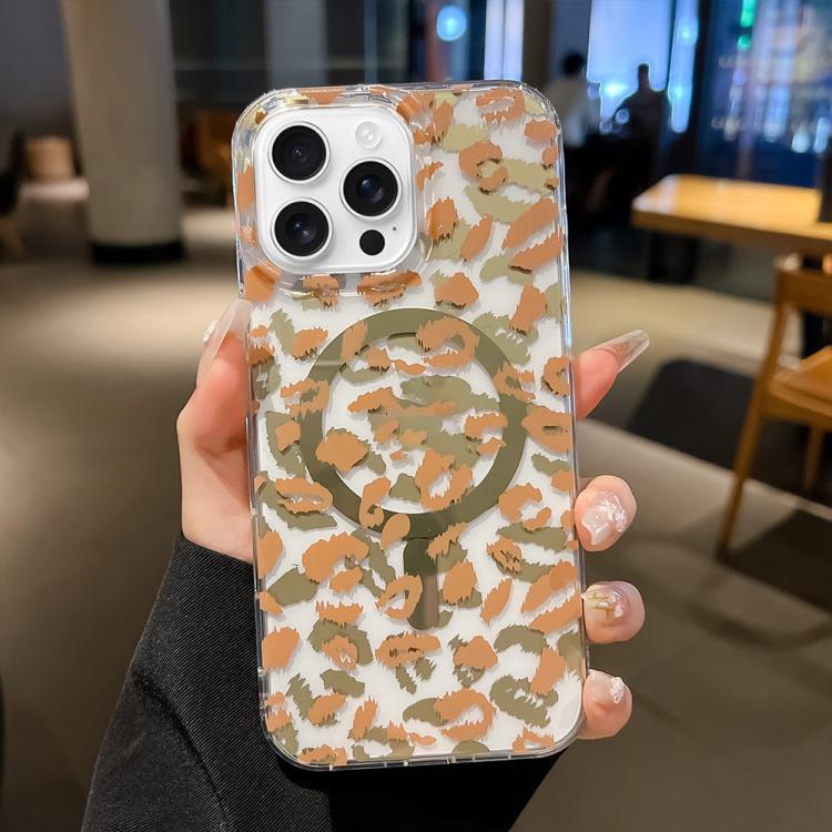 For iPhone 16 Pro Leopard MagSafe Dual-side Laminating IMD Phone Case