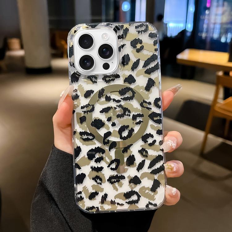 For iPhone 16 Pro Leopard MagSafe Dual-side Laminating IMD Phone Case