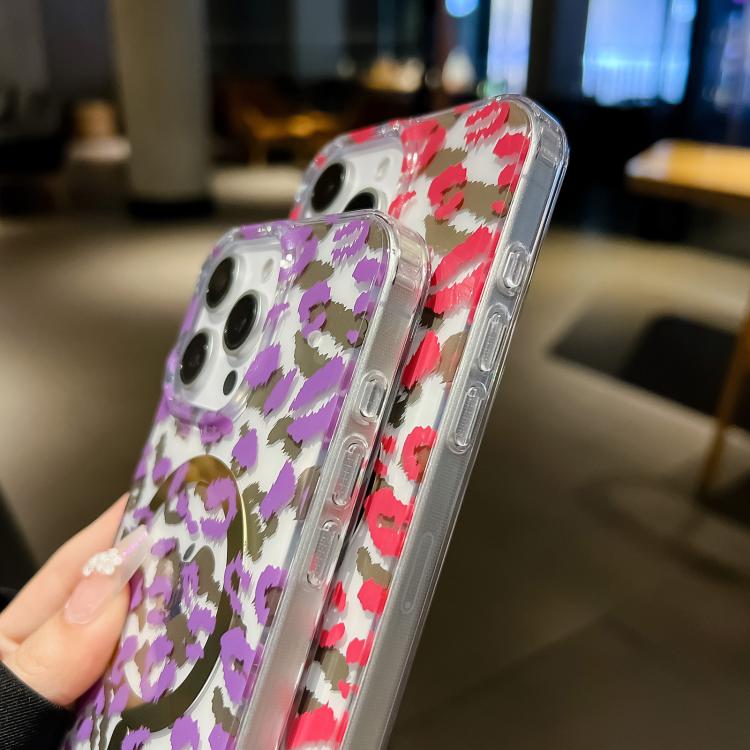 For iPhone 14 Leopard MagSafe Dual-side Laminating IMD Phone Case