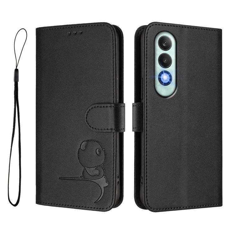 For OnePlus Nord CE4 Litter Panda Embossing RFID Leather Phone Case with Lanyard