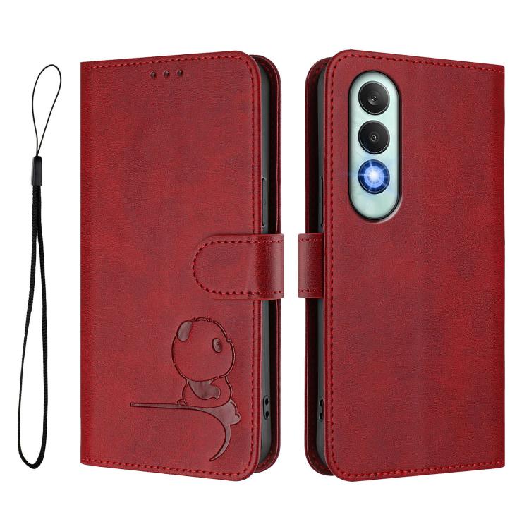 For OnePlus Nord CE4 Litter Panda Embossing RFID Leather Phone Case with Lanyard