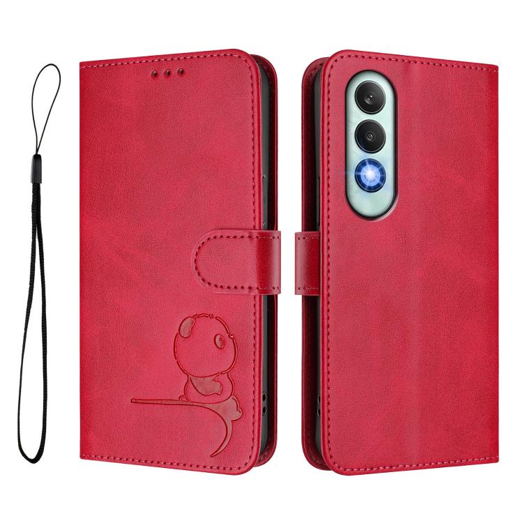 For OnePlus Nord CE4 Litter Panda Embossing RFID Leather Phone Case with Lanyard