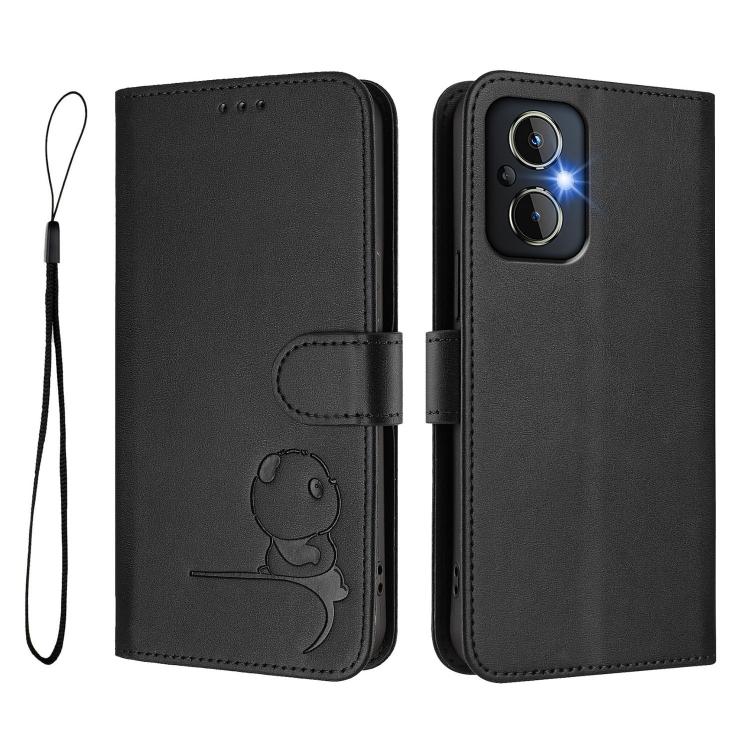 For OnePlus Nord N20 5G Litter Panda Embossing RFID Leather Phone Case with Lanyard