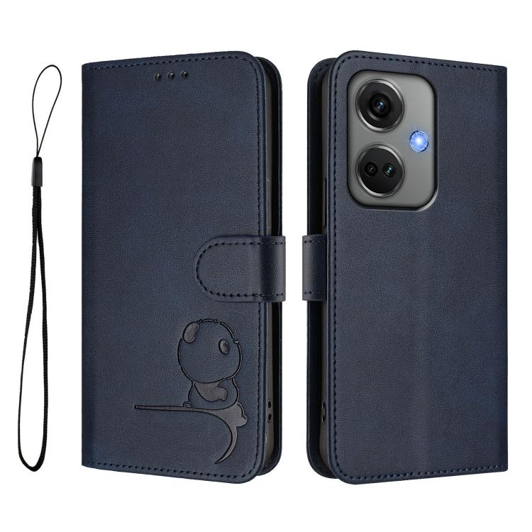 For OnePlus Nord CE3 5G India Litter Panda Embossing RFID Leather Phone Case with Lanyard