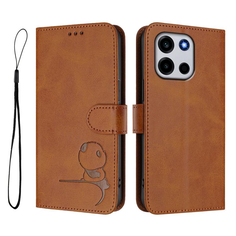 For OnePlus Turbo 6 / Turbo 6V 5G Litter Panda Embossing RFID Leather Phone Case with Lanyard