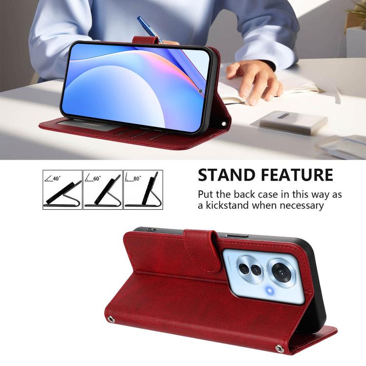For OPPO Reno11 F 5G Global Litter Panda Embossing RFID Leather Phone Case with Lanyard