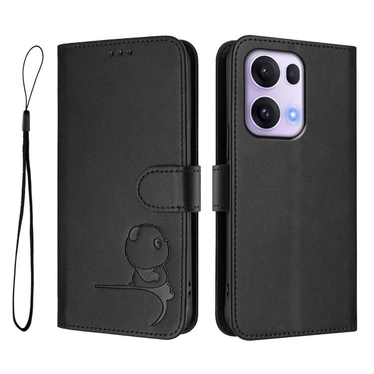For OPPO Reno13 Pro 5G Global Litter Panda Embossing RFID Leather Phone Case with Lanyard
