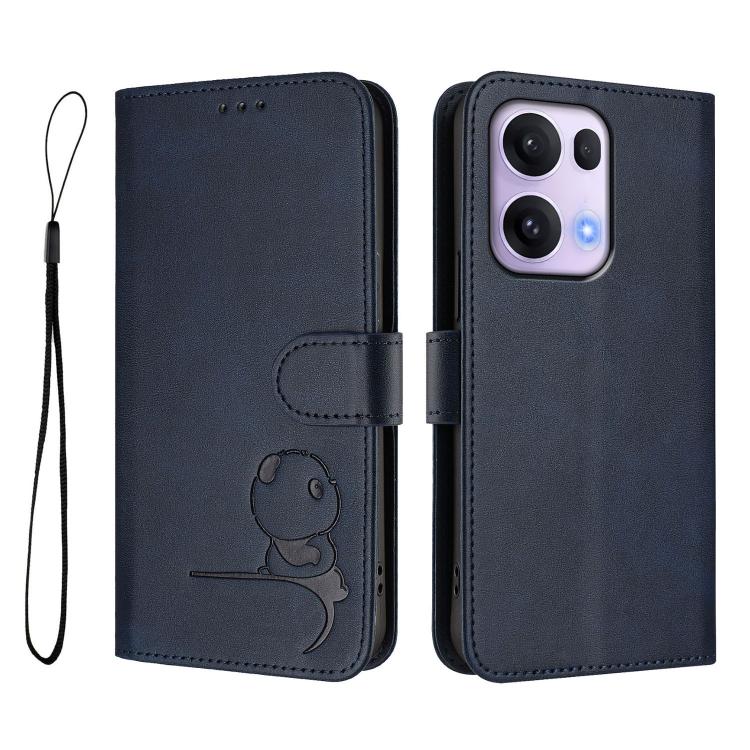 For OPPO Reno13 Pro 5G Global Litter Panda Embossing RFID Leather Phone Case with Lanyard