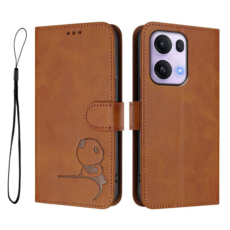 For OPPO Reno13 Pro 5G Global Litter Panda Embossing RFID Leather Phone Case with Lanyard