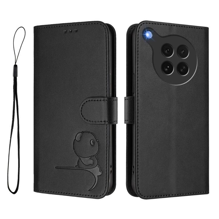 For OPPO Find X8s 5G Litter Panda Embossing RFID Leather Phone Case with Lanyard