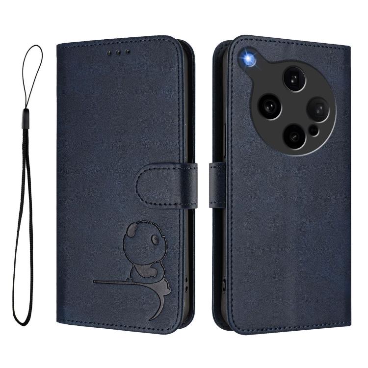 For OPPO Find X8 Ultra 5G Litter Panda Embossing RFID Leather Phone Case with Lanyard