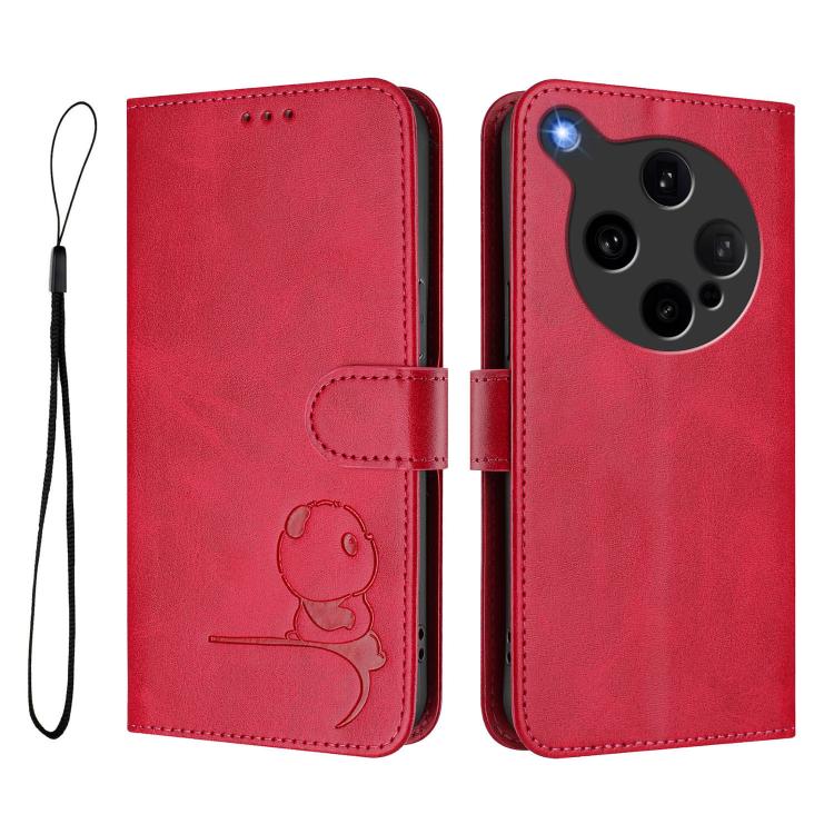 For OPPO Find X8 Ultra 5G Litter Panda Embossing RFID Leather Phone Case with Lanyard