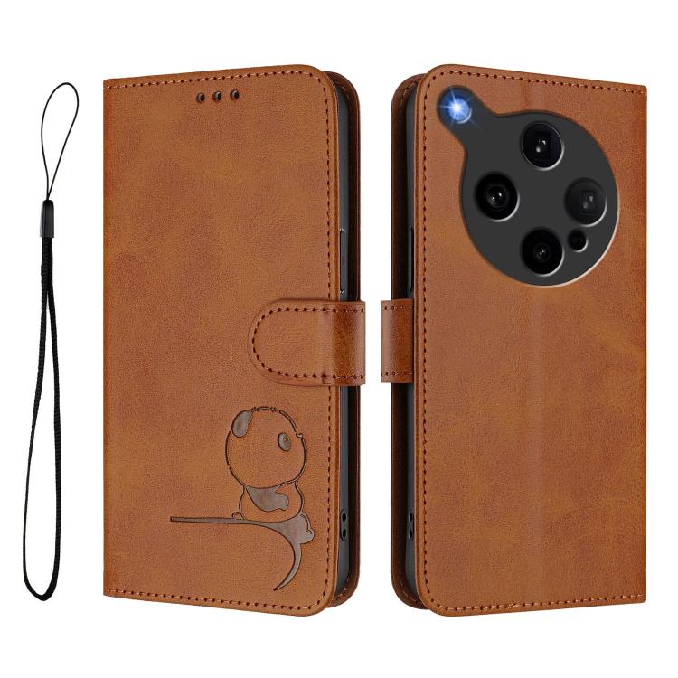 For OPPO Find X8 Ultra 5G Litter Panda Embossing RFID Leather Phone Case with Lanyard