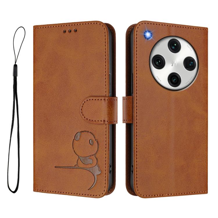 For OPPO Find X8 Pro Litter Panda Embossing RFID Leather Phone Case with Lanyard