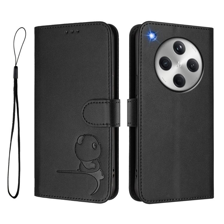 For OPPO Find X8 Litter Panda Embossing RFID Leather Phone Case with Lanyard