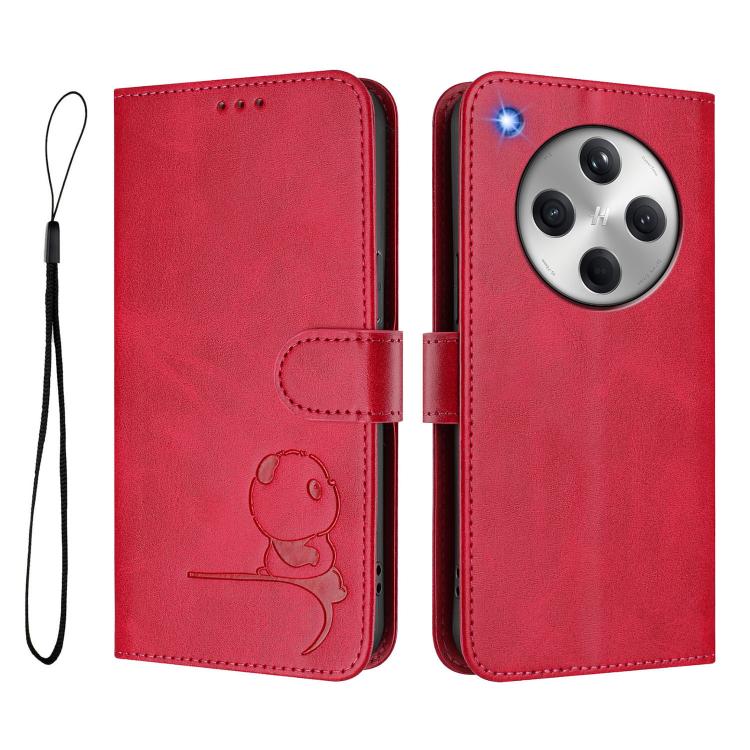 For OPPO Find X8 Litter Panda Embossing RFID Leather Phone Case with Lanyard