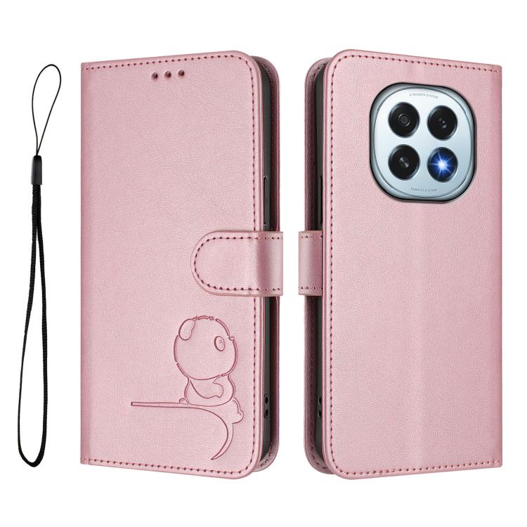 For OPPO F29 5G Global Litter Panda Embossing RFID Leather Phone Case with Lanyard
