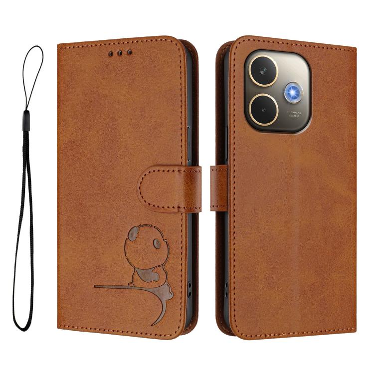 For OPPO A5 Pro 4G / 5G Global Litter Panda Embossing RFID Leather Phone Case with Lanyard