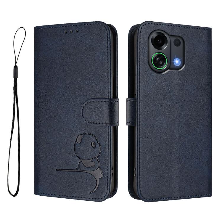 For OPPO K13 Turbo / K13 Turbo Pro 5G Litter Panda Embossing RFID Leather Phone Case with Lanyard