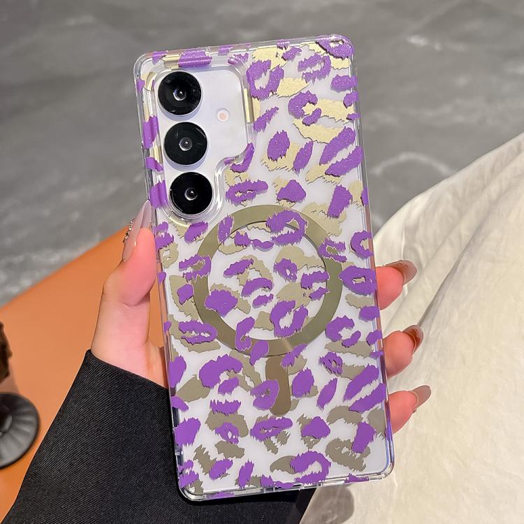 For Samsung Galaxy S24 5G Leopard MagSafe Dual-side Laminating IMD Phone Case