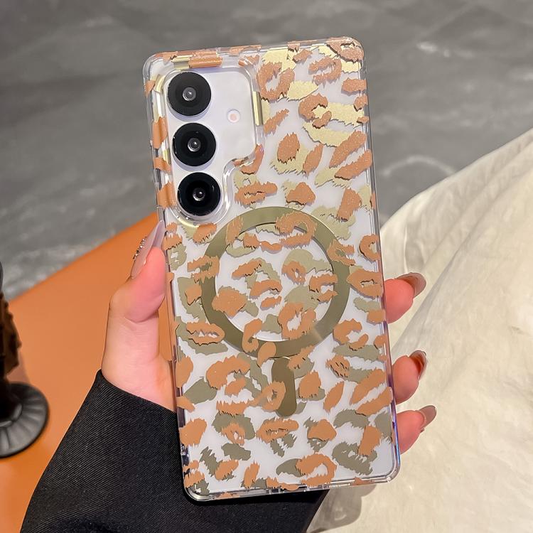 For Samsung Galaxy S24 5G Leopard MagSafe Dual-side Laminating IMD Phone Case