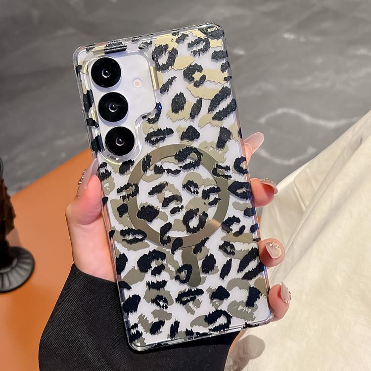 For Samsung Galaxy S24 FE 5G Leopard MagSafe Dual-side Laminating IMD Phone Case