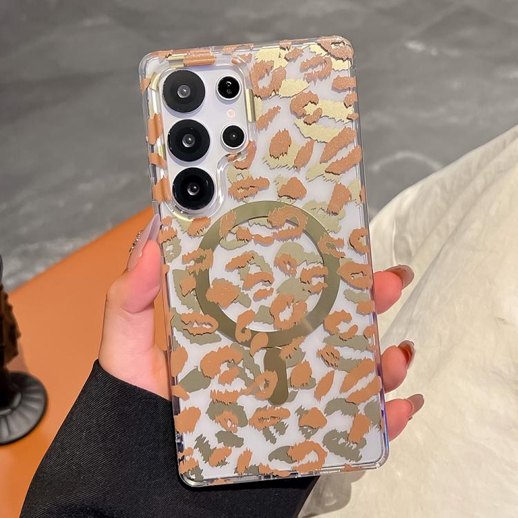 For Samsung Galaxy S24 Ultra 5G Leopard MagSafe Dual-side Laminating IMD Phone Case