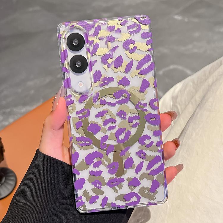 For Samsung Galaxy S25 Edge 5G Leopard MagSafe Dual-side Laminating IMD Phone Case