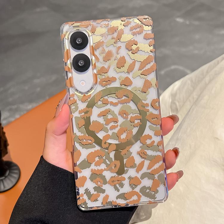 For Samsung Galaxy S25 Edge 5G Leopard MagSafe Dual-side Laminating IMD Phone Case