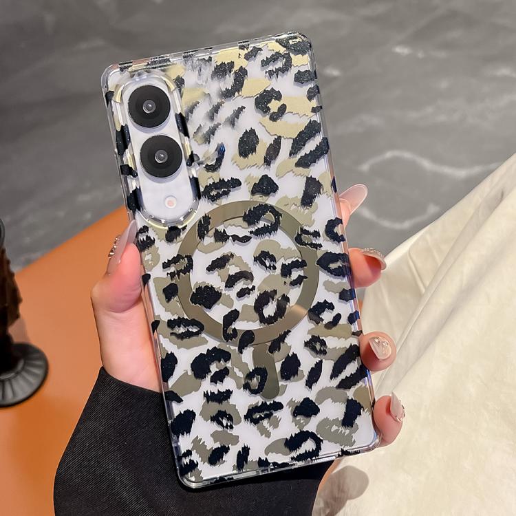 For Samsung Galaxy S25 Edge 5G Leopard MagSafe Dual-side Laminating IMD Phone Case