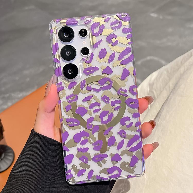 For Samsung Galaxy S25 Ultra 5G Leopard MagSafe Dual-side Laminating IMD Phone Case