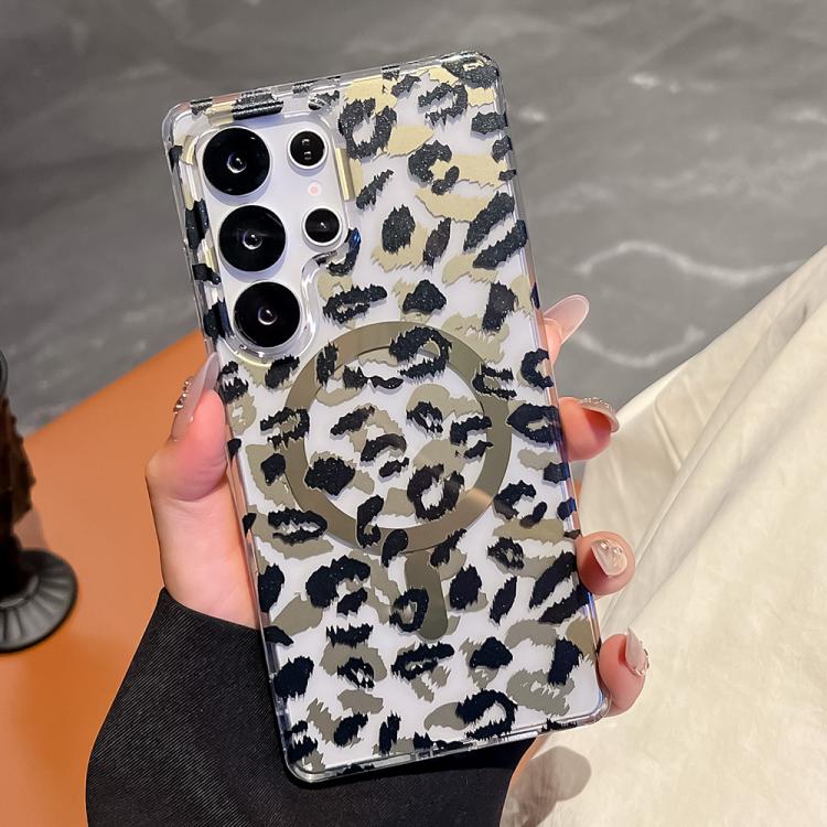 For Samsung Galaxy S25 Ultra 5G Leopard MagSafe Dual-side Laminating IMD Phone Case