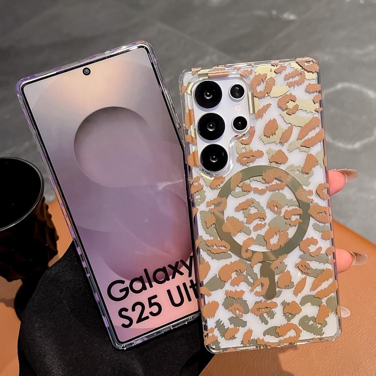 For Samsung Galaxy S25 5G Leopard MagSafe Dual-side Laminating IMD Phone Case