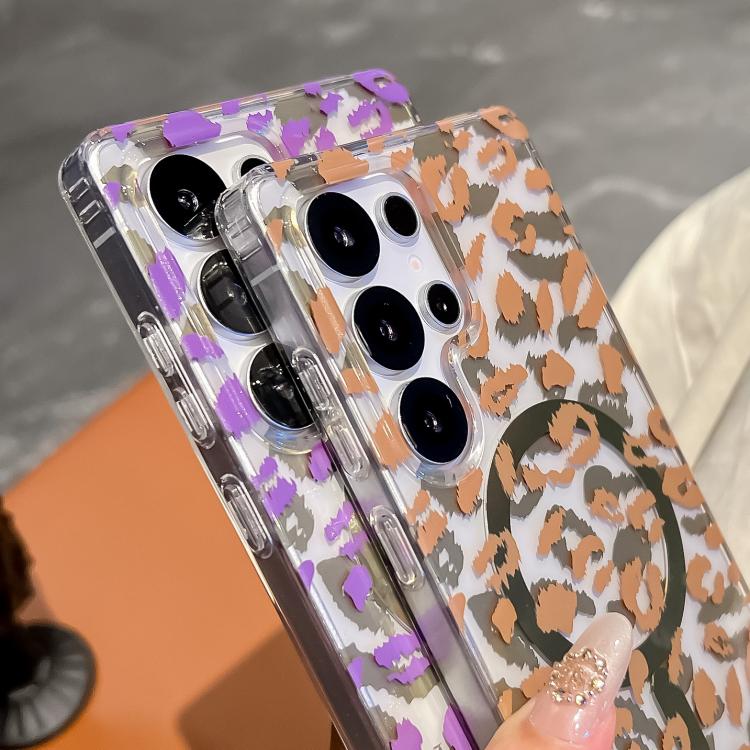 For Samsung Galaxy S25 5G Leopard MagSafe Dual-side Laminating IMD Phone Case