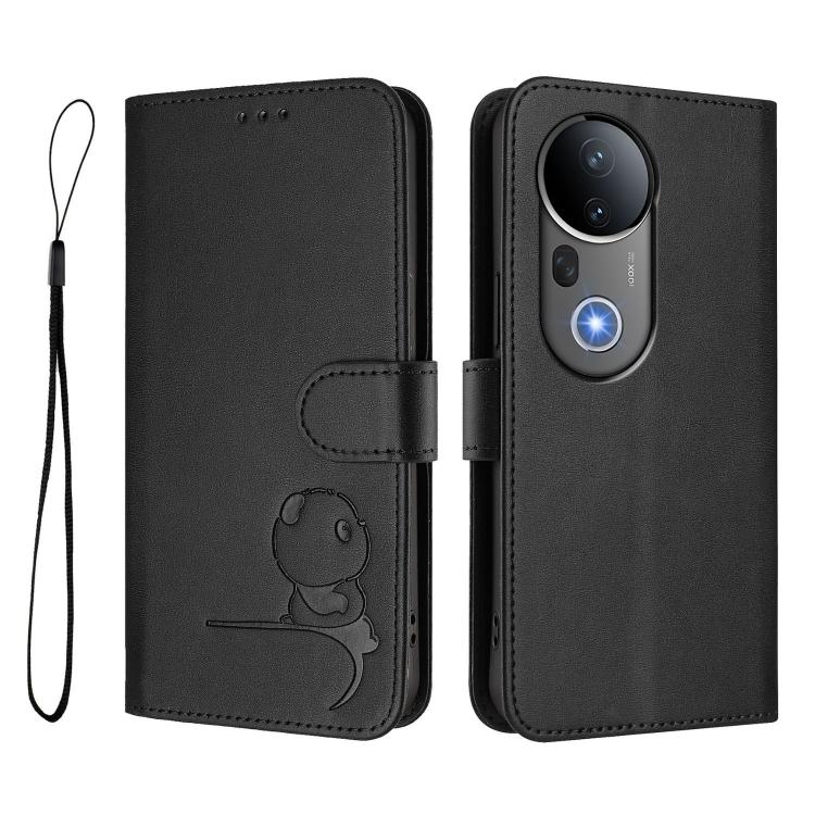 For vivo S20 Pro Litter Panda Embossing RFID Leather Phone Case with Lanyard