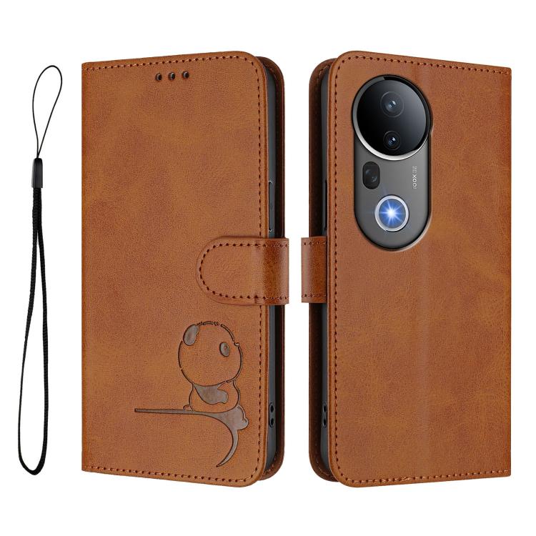 For vivo S20 Pro Litter Panda Embossing RFID Leather Phone Case with Lanyard