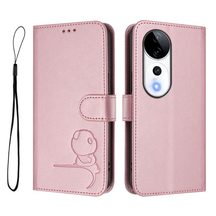 For vivo V40 / V40 Pro / T3 Ultra Litter Panda Embossing RFID Leather Phone Case with Lanyard