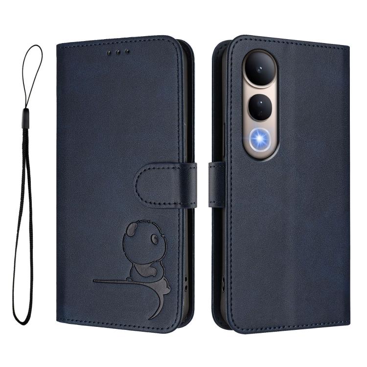 For vivo V50 Lite 5G / 4G Litter Panda Embossing RFID Leather Phone Case with Lanyard