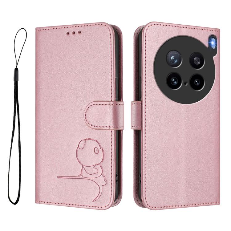 For vivo X200s Litter Panda Embossing RFID Leather Phone Case with Lanyard