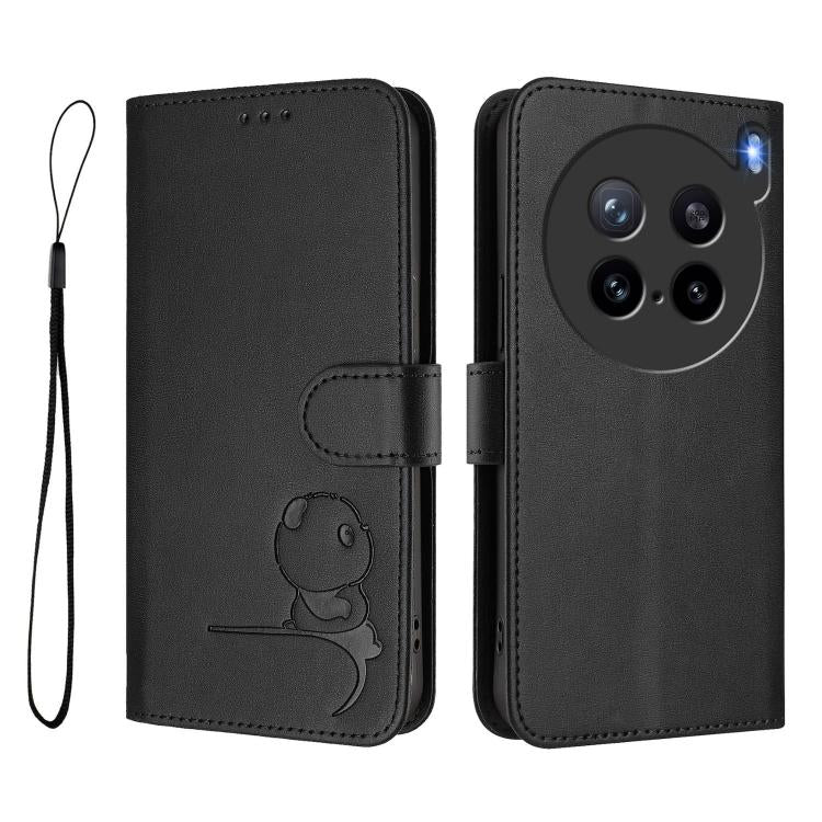 For vivo X200s Litter Panda Embossing RFID Leather Phone Case with Lanyard