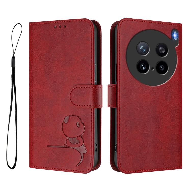For vivo X200s Litter Panda Embossing RFID Leather Phone Case with Lanyard
