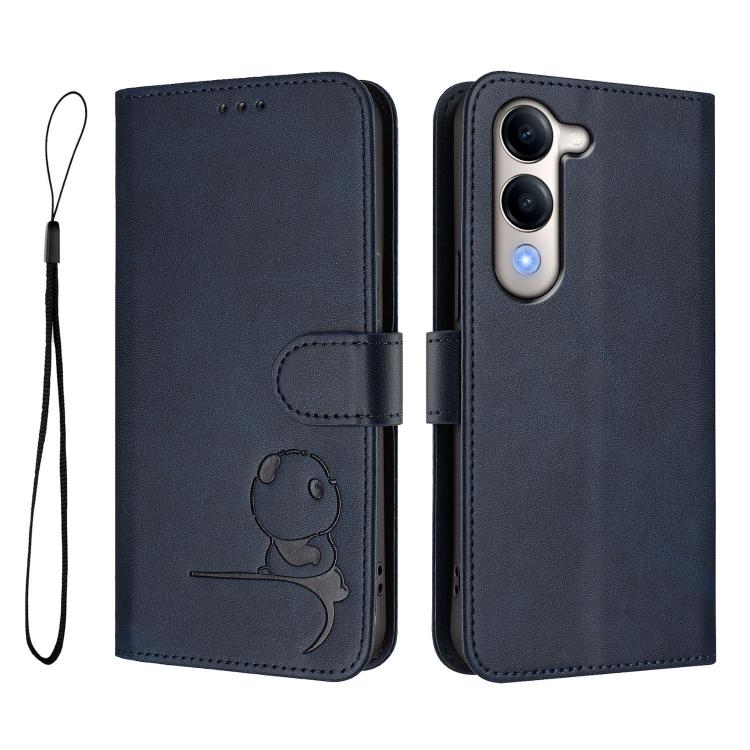For vivo Y29s 5G / Y04 5G Litter Panda Embossing RFID Leather Phone Case with Lanyard