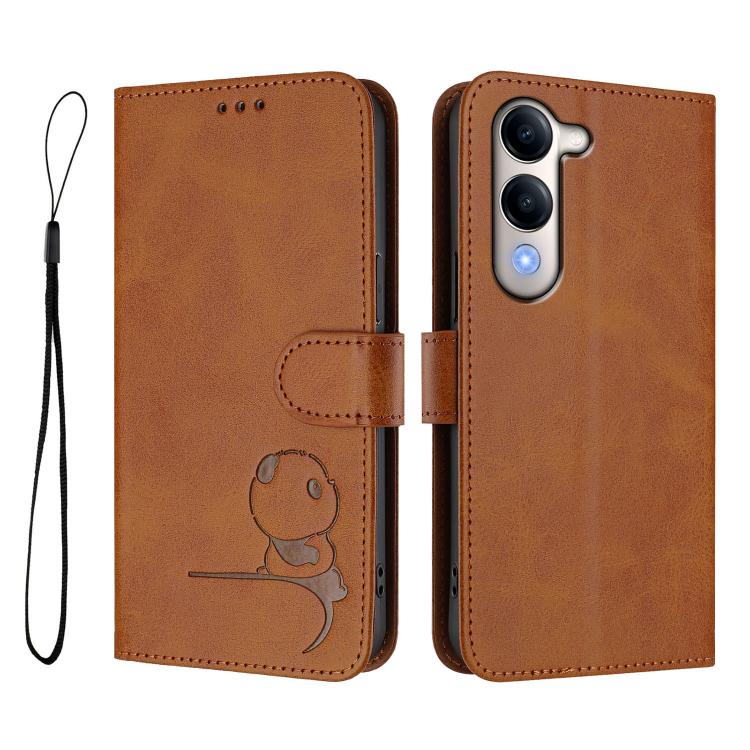 For vivo Y29s 5G / Y04 5G Litter Panda Embossing RFID Leather Phone Case with Lanyard