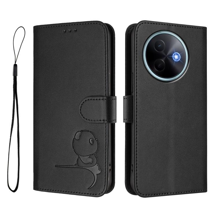 For vivo Y39 5G Litter Panda Embossing RFID Leather Phone Case with Lanyard