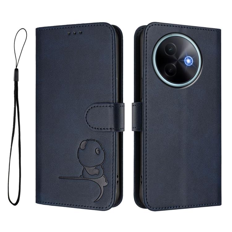 For vivo Y39 5G Litter Panda Embossing RFID Leather Phone Case with Lanyard