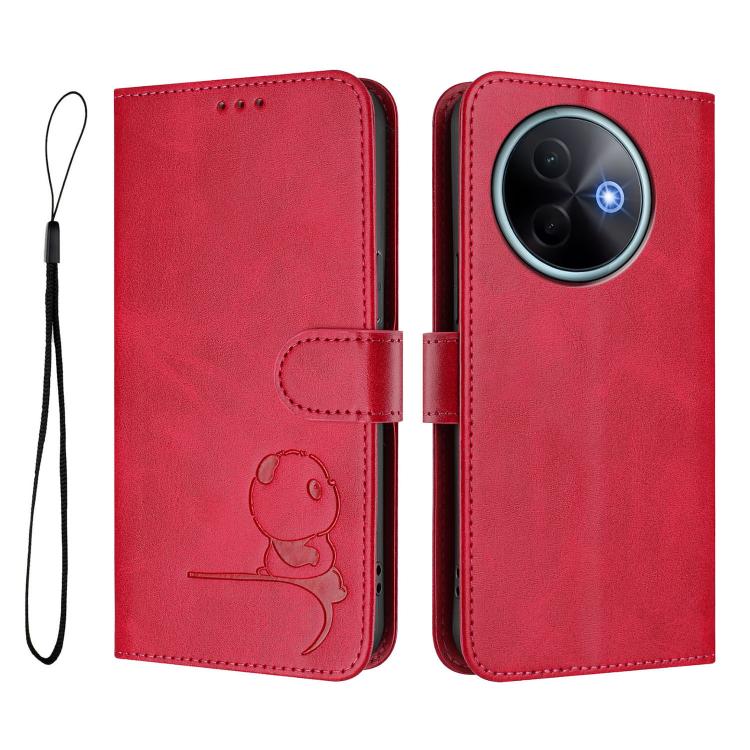 For vivo Y39 5G Litter Panda Embossing RFID Leather Phone Case with Lanyard